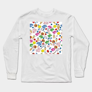 summer tropical pattern with leisure sports motives Long Sleeve T-Shirt